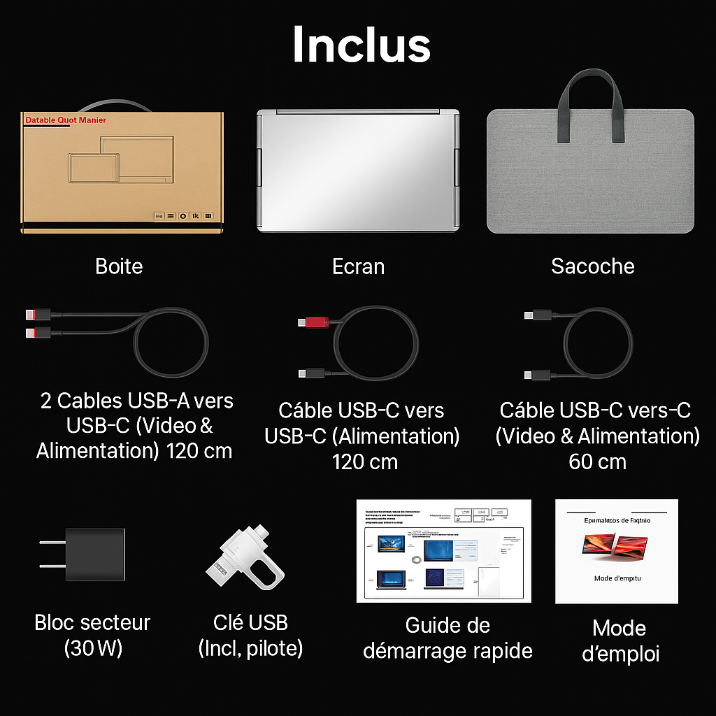 Ecran Triple 16'' - 16:9 - 1920*1200 - Full HD