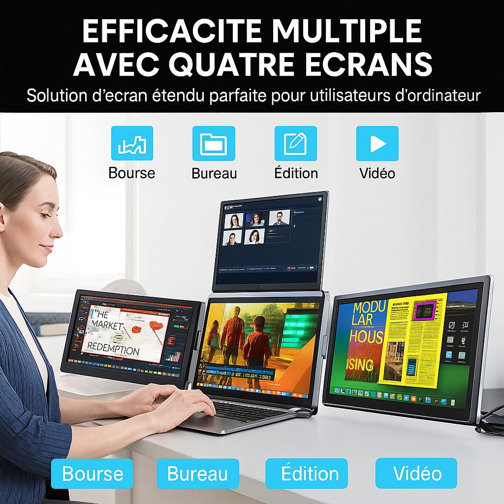 Ecran Triple 14'' - 16:9 - 1920*1200 - Full HD