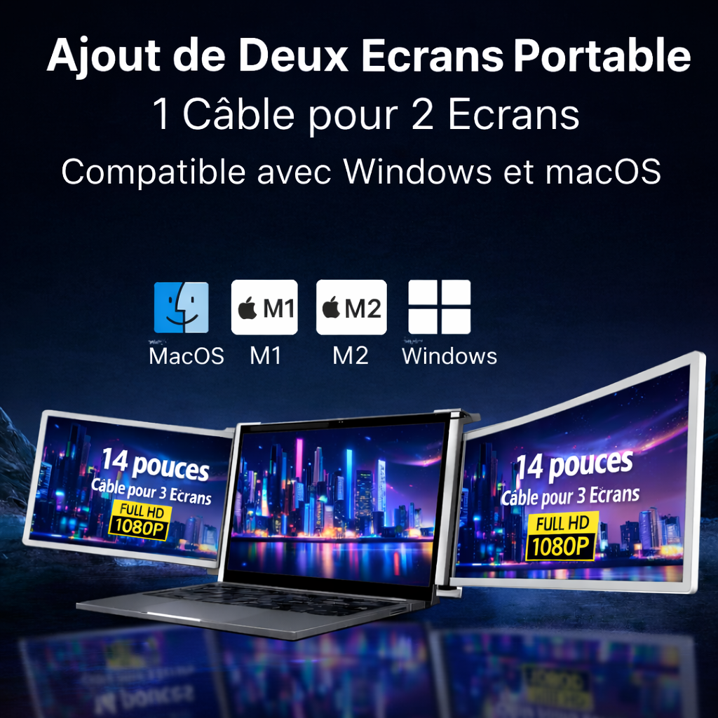 Ecran Duo 14" - 16:10 - 1920*1200 - Full HD