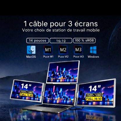 Ecran Trio 14'' - 16:10 - 1920*1200 - Full HD