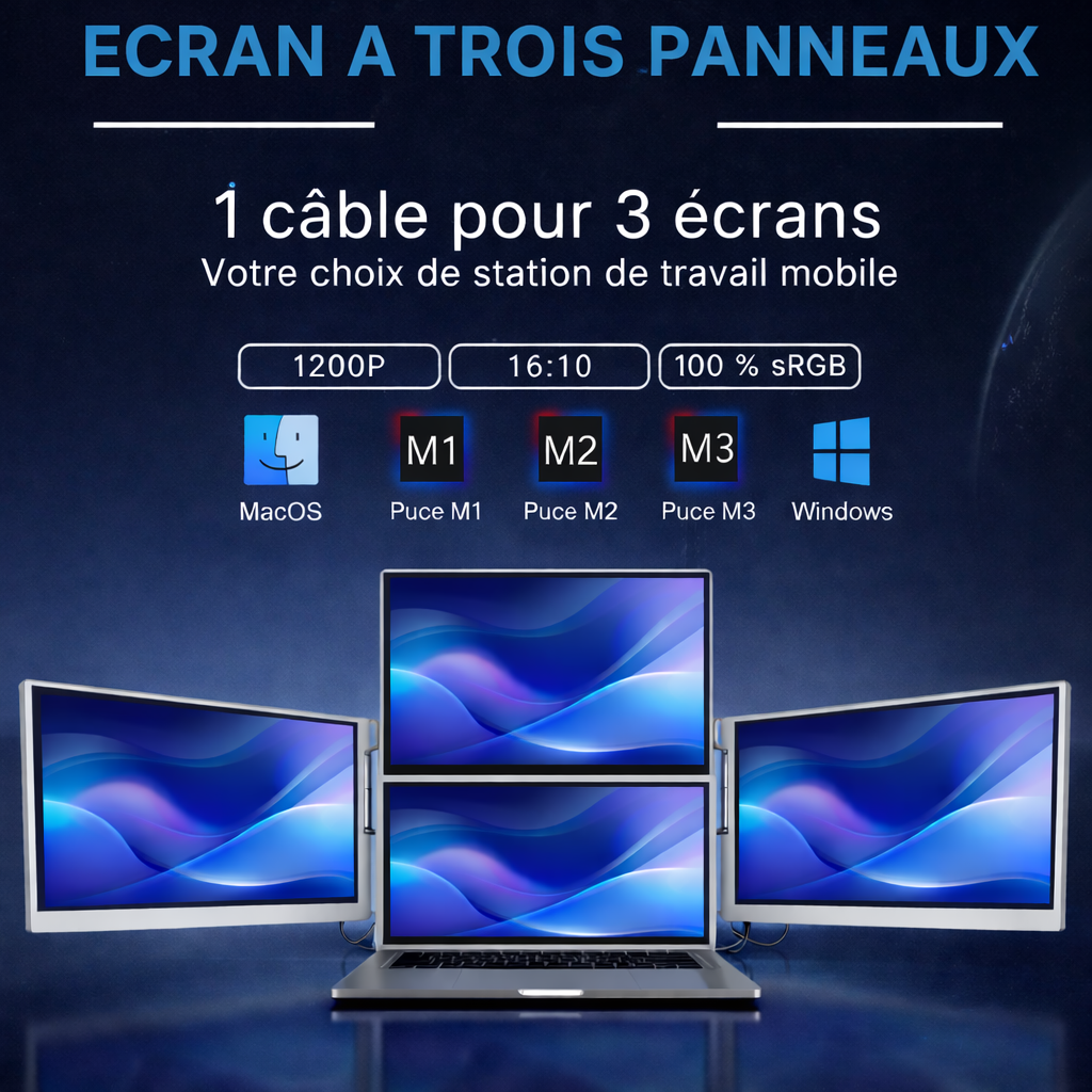 Ecran Trio 16'' - 16:9 - 1920*1200 - Full HD